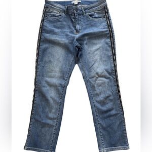 Alice + Olivia Denim Pants with Black Side Detail